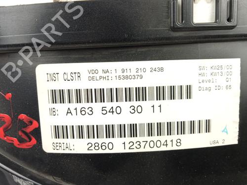 Instrument cluster MERCEDES-BENZ M-CLASS (W163) ML 270 CDI (163.113) | BP16935464C47 