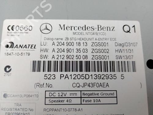 Radio MERCEDES-BENZ C-CLASS (W204) C 200 CDI (204.001) | BP18411292E6 