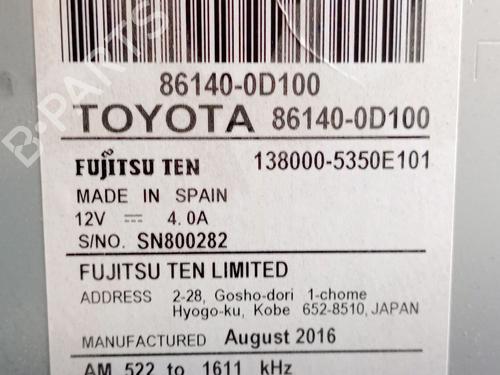 Radio TOYOTA YARIS (_P13_) 1.3 (NSP130_, NSP130) | BP24053128E6 
