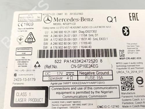 Radio MERCEDES-BENZ GLA-CLASS (X156) GLA 200 CDI / d (156.908) | BP25978584E6 