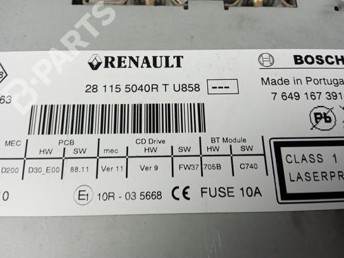 Radio RENAULT MEGANE III Grandtour (KZ0/1) 1.5 dCi (KZ1M, KZ1W, KZ0R) | BP10983404E6 