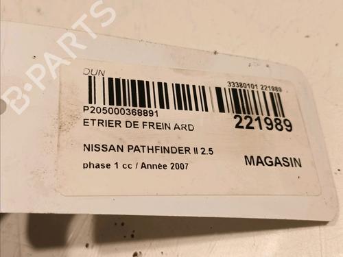 Right rear brake caliper NISSAN PATHFINDER III (R51) 2.5 dCi 4WD | BP16323814M106 