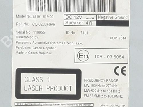 Radio SUZUKI SX4 S-Cross (JY) 1.6 (AKK 416) | BP28034873E6 