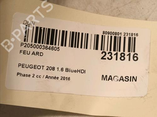 Right taillight PEUGEOT 208 I (CA_, CC_) 1.6 HDi / BlueHDi 75 | BP16039876C35 