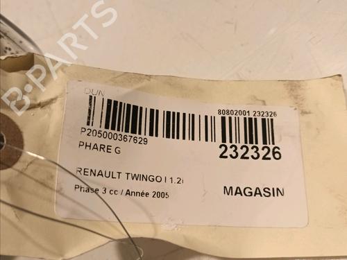 Left headlight RENAULT TWINGO I (C06_) 1.2 16V (C06C, C06D, C06K) | BP16308971C28 