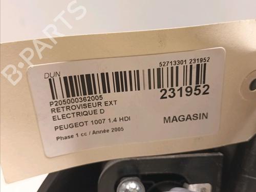Right mirror PEUGEOT 1007 (KM_) 1.4 HDi | BP15813293C27 