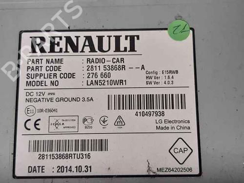 Radio RENAULT CLIO IV (BH_) 1.5 dCi 75 | BP29474859E6 