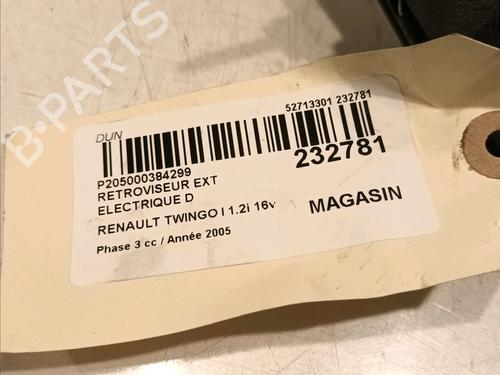 Right mirror RENAULT TWINGO I (C06_) 1.2 16V (C06C, C06D, C06K) | BP17371160C27 