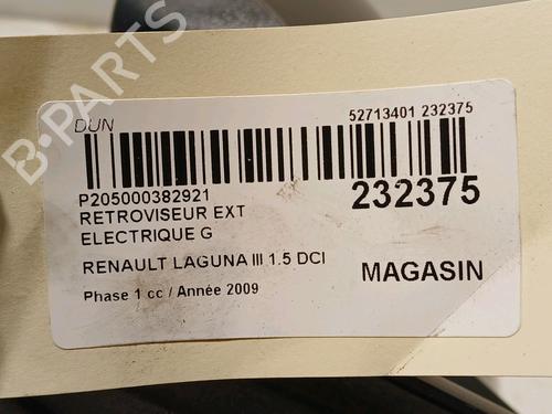 Left mirror RENAULT LAGUNA III (BT0/1) 1.5 dCi (BT00, BT0A, BT0T, BT1J) | BP17214335C26 