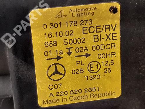 Left headlight MERCEDES-BENZ S-CLASS (W220) S 320 CDI (220.025, 220.125) | BP9332750C28 