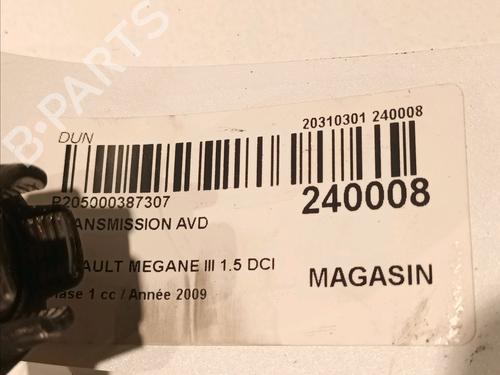 Right front driveshaft RENAULT MEGANE III Hatchback (BZ0/1_, B3_) 1.5 dCi | BP17729913M39 