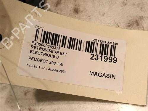 Bakspejl Højre PEUGEOT 206 Hatchback (2A/C) 1.4 i | BP16130463C27 