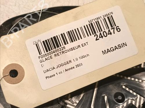 Szkło lusterka prawego DACIA JOGGER (RK_) 1.0 TCe 100 ECO-G (RKMT) | BP18645880C147 