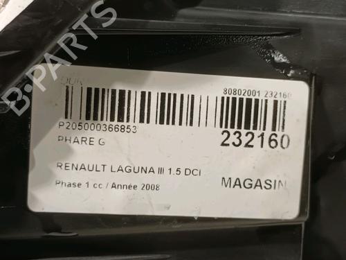 Left headlight RENAULT LAGUNA III (BT0/1) 1.5 dCi (BT00, BT0A, BT0T, BT1J) | BP16404008C28 