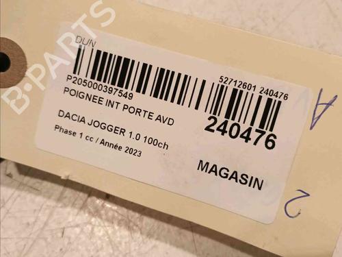 Høyre foran invendig håndtak DACIA JOGGER (RK_) 1.0 TCe 100 ECO-G (RKMT) | BP20605943I14 