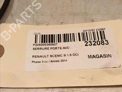 Front right lock RENAULT SCÉNIC III (JZ0/1_) 1.6 dCi (JZ00, JZ12) | BP20604867C97 