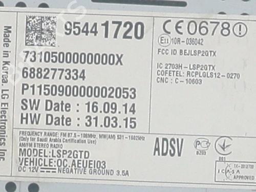 Bilradio OPEL CORSA E (X15) 1.3 CDTI (08, 68) | BP39158096E6 - Image 5