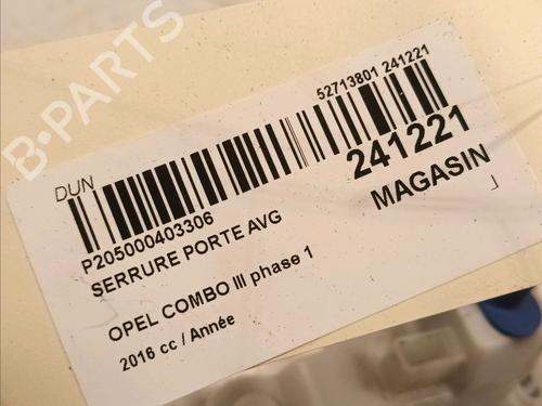 Front left lock OPEL COMBO Box Body/MPV (X12) 1.6 CDTI (B05) | BP18953551C98 