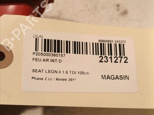Rear bumper right light SEAT LEON (1P1) 1.6 TDI | BP15798536C82 