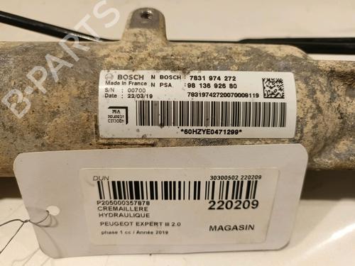 Steering rack PEUGEOT EXPERT Van (V_) 2.0 BlueHDi 150 | BP15503780M22 