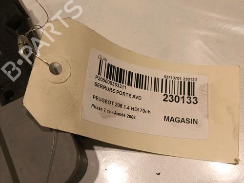 Front right lock PEUGEOT 206 Hatchback (2A/C) 1.4 HDi eco 70 | BP15076645C97 