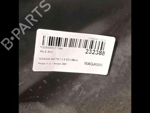 Left front fenders NISSAN NOTE (E11, NE11) 1.5 dCi | BP16355493C41 