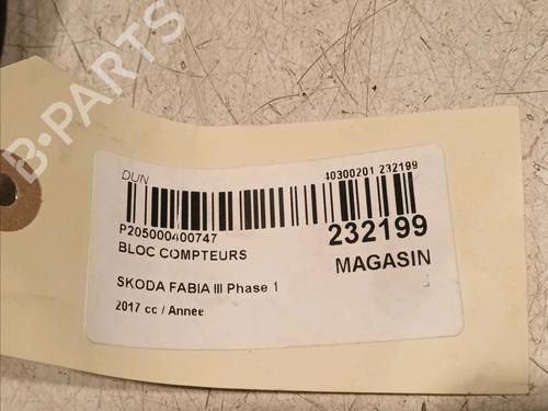 Instrument cluster SKODA FABIA III (NJ3) 1.4 TDI | BP18824101C47 