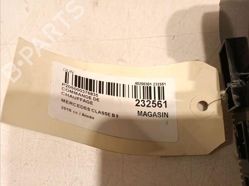 Climate control MERCEDES-BENZ B-CLASS Sports Tourer (W246, W242) B 160 CDI / d (246.211) | BP16979317I5 