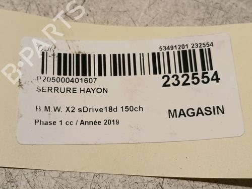 Tailgate lock BMW X2 (F39) sDrive 18 d | BP18824213C101 