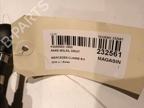 Right sun visor MERCEDES-BENZ B-CLASS Sports Tourer (W246, W242) B 160 CDI / d (246.211) | BP18058225I2 