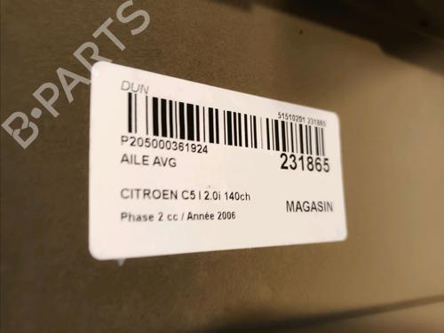 Left front fenders CITROËN C5 II (RC_) 2.0 16V (RCRFJB, RCRFJC) | BP15813276C41 