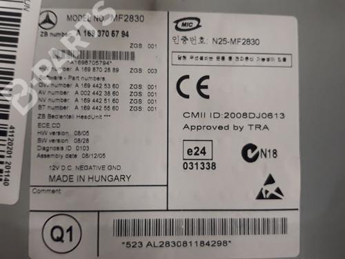 Radio MERCEDES-BENZ B-CLASS Sports Tourer (W245) B 180 CDI (245.207) | BP9329699E6 