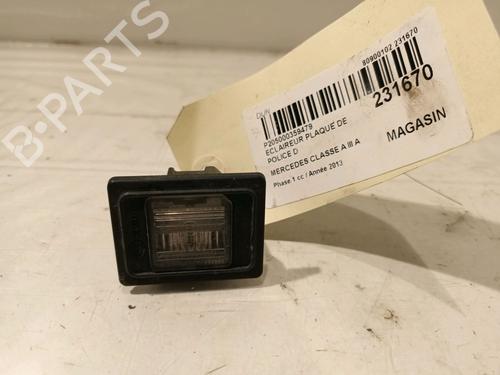 Used Licence plate light MERCEDES-BENZ A-CLASS (W176) A 200 (176.043) (156 hp) 15643169