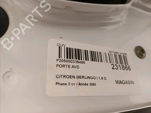 Right front door CITROËN BERLINGO / BERLINGO FIRST Box Body/MPV (M_) 1.9 D 70 (MBWJZ, MCWJZ) | BP16146277C3 