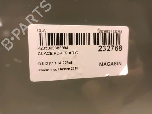 Rear left door window DS DS 7 Crossback (J4_, JR_, JC_) 1.6 PureTech 225 (J45GCR, J45GGR) | BP18415030C20 