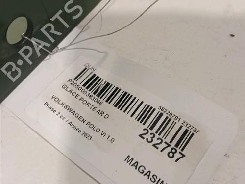 Rear right door window VW POLO VI (AW1, BZ1, AE1) 1.0 TSI | BP17181364C21 