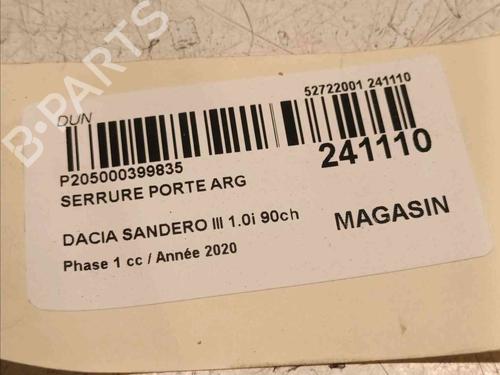 Rear left lock DACIA SANDERO III 1.0 TCe 90 | BP20606077C100