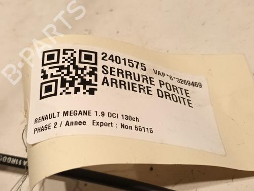 Rear right lock RENAULT MEGANE II Estate (KM0/1_) 1.9 dCi | BP21084036C99 
