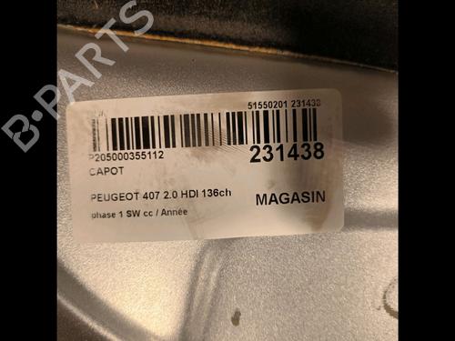 Hood PEUGEOT 407 SW (6E_, 6D_) 2.0 HDi 135 | BP15199613C1 