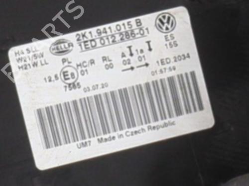 Left headlight VW CADDY IV Box Body/MPV (SAA, SAH) 2.0 TDI | BP31965525C28 