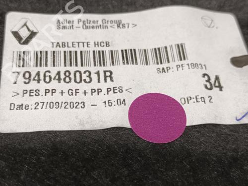 Rear parcel shelf RENAULT SCENIC E-TECH PHASE I EV87 | BP31847999C85 