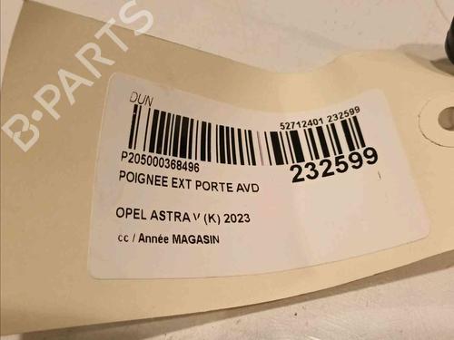 Front right exterior door handle OPEL ASTRA K (B16) 1.6 CDTi (68) | BP21124192C129 