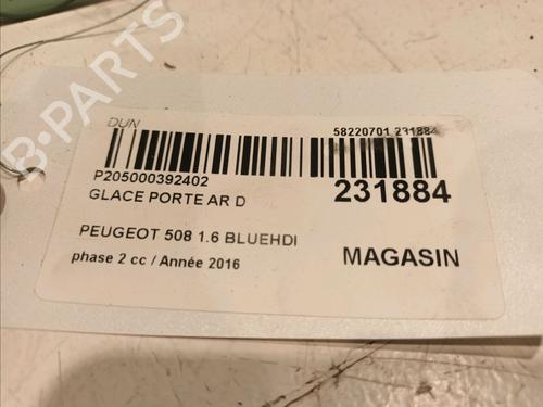 Rear right door window PEUGEOT 508 I (8D_) 1.6 BlueHDi 120 | BP18415024C21 