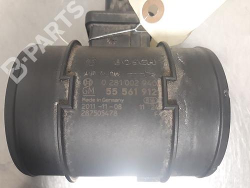 Mass air flow sensor OPEL MERIVA B MPV (S10) 1.7 CDTI (75) (110 hp) 55561912