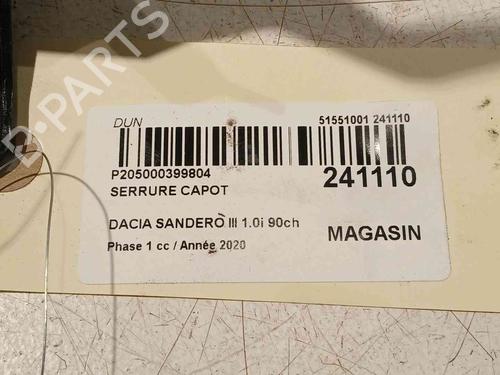 Hood lock DACIA SANDERO III 1.0 TCe 90 | BP20606071C133 