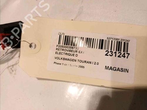 Right mirror VW TOURAN (1T1, 1T2) 2.0 TDI 16V | BP20604639C27 