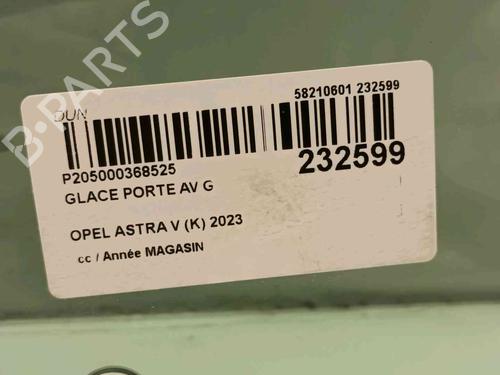 Front left door window OPEL ASTRA K (B16) 1.6 CDTi (68) | BP20604973C18 