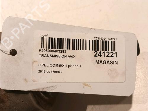 Right front driveshaft OPEL COMBO Box Body/MPV (X12) 1.6 CDTI (B05) | BP18967925M39 