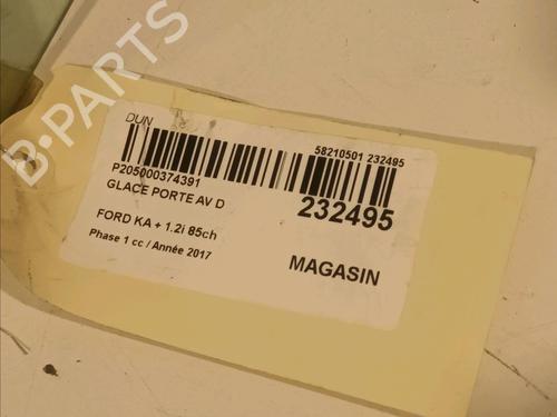 Front right door window FORD KA+ III (UK, FK) 1.2 Ti-VCT | BP16825557C19 