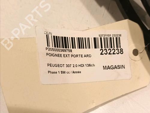 Rear right exterior door handle PEUGEOT 307 SW (3H) 2.0 HDi 135 | BP16308964C130 